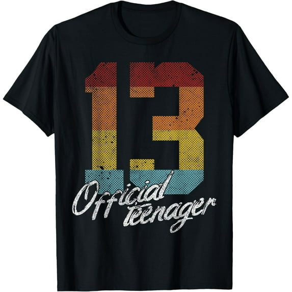 Official Teenager 13th Birthday 13 Year Old Gifts Boys Girls T-ShirtMen and women, Black T-shirt, size: Extra large
