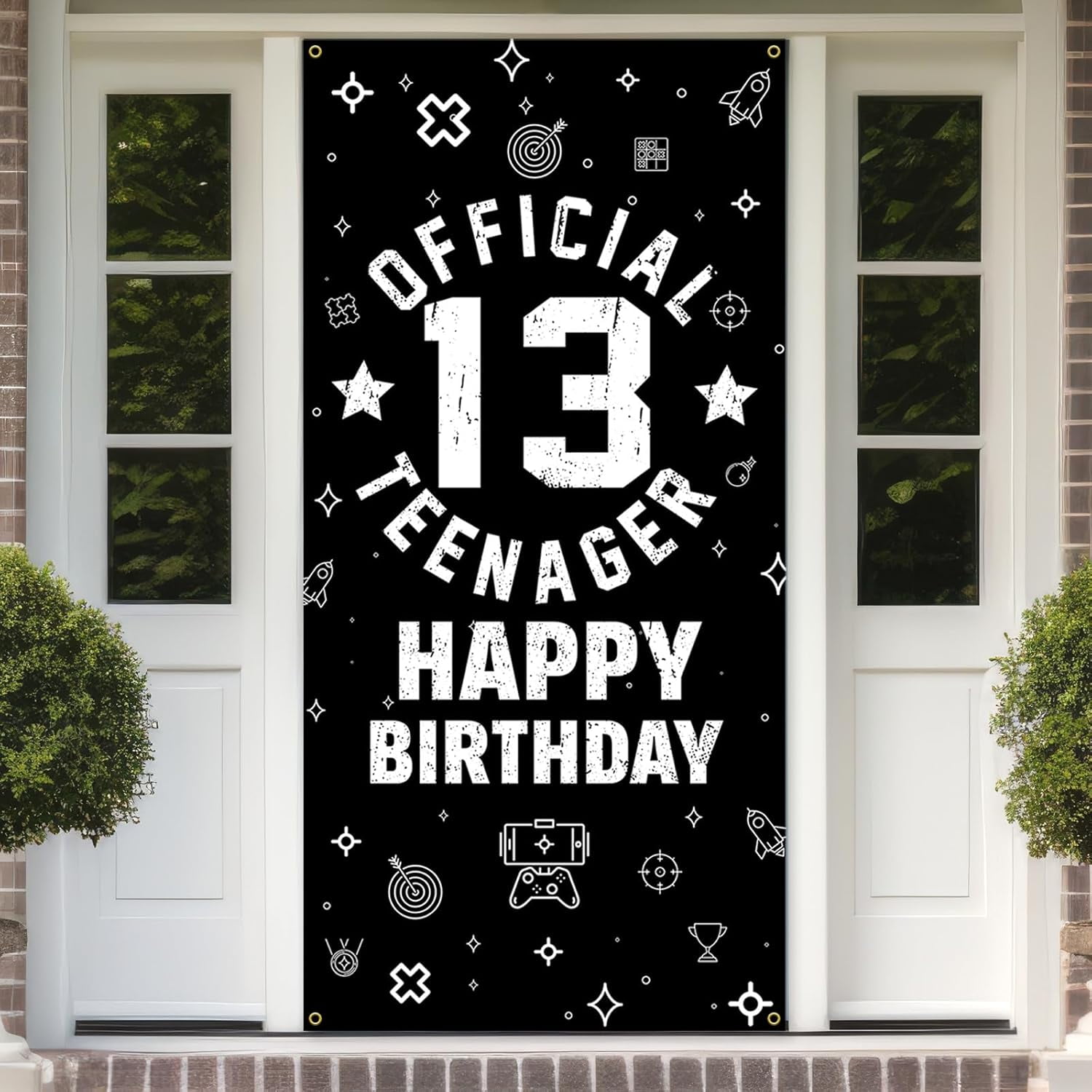 2Pcs Official Teenager 13th Birthday Decorations for Boys Girls