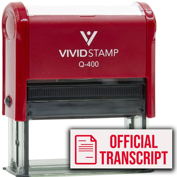 Official Transcript (Paper) Self Inking Rubber Stamp (Red Ink) - Q-400