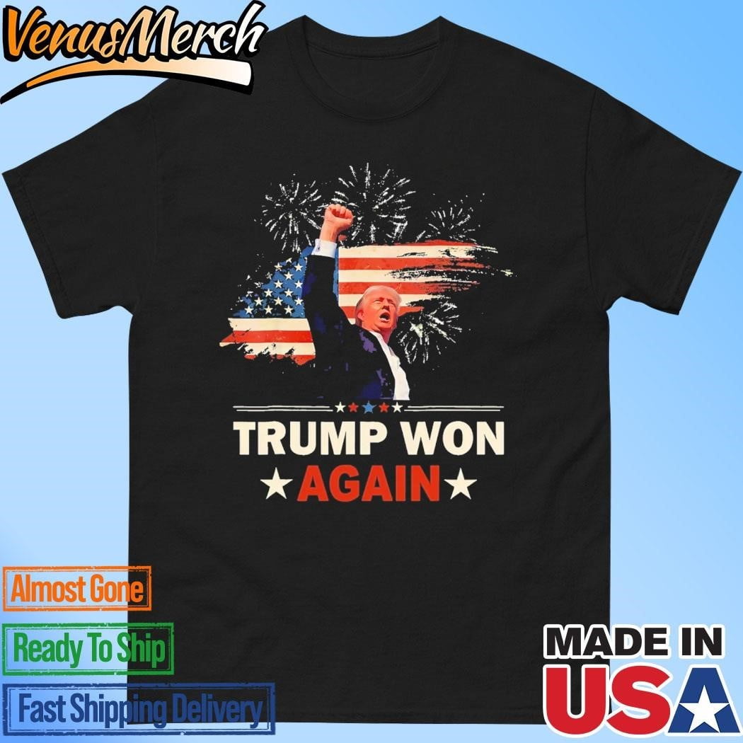 Official Trump Won Again 2024 Election President 47 Th American Flag T