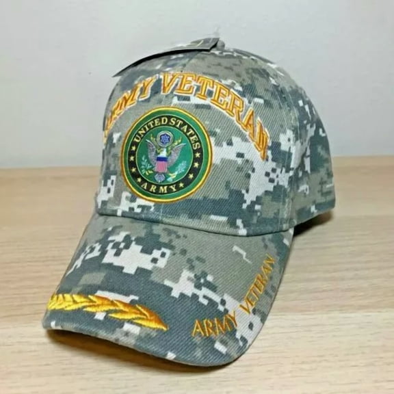 Official US Army Licensed Army Vet Veteran Embelm Hat Cap Digital Camo