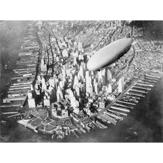 Official US Navy Airship USS Akron Manhattan 1933 Photo Extra Large XL Wall Art Poster Print