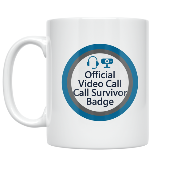 Official Video Call Survivor Badge - Remote Work Enthusiast - 11 oz Ceramic Coffee Mug