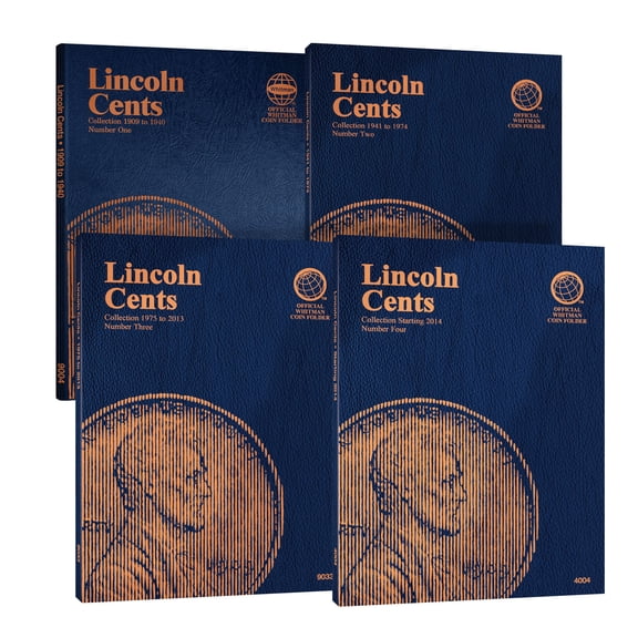 Official Whitman Coin Folder 4-Volume Set Lincoln Cents Complete Collection: 1909 to Date