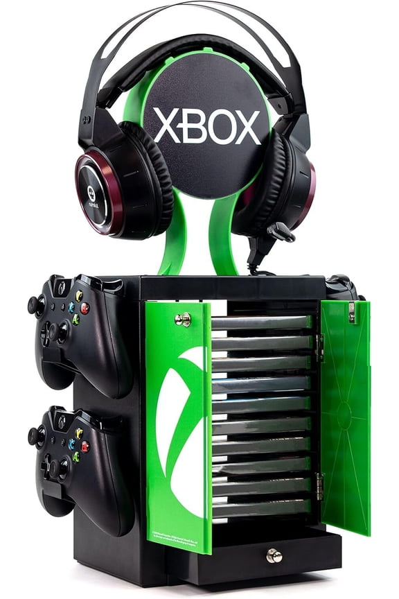 Official Xbox Series X Gaming Locker, Controller Holder, Headset Stand for Xbox Series X|S, PS5, Nintendo Switch - Official Xbox Merchandise