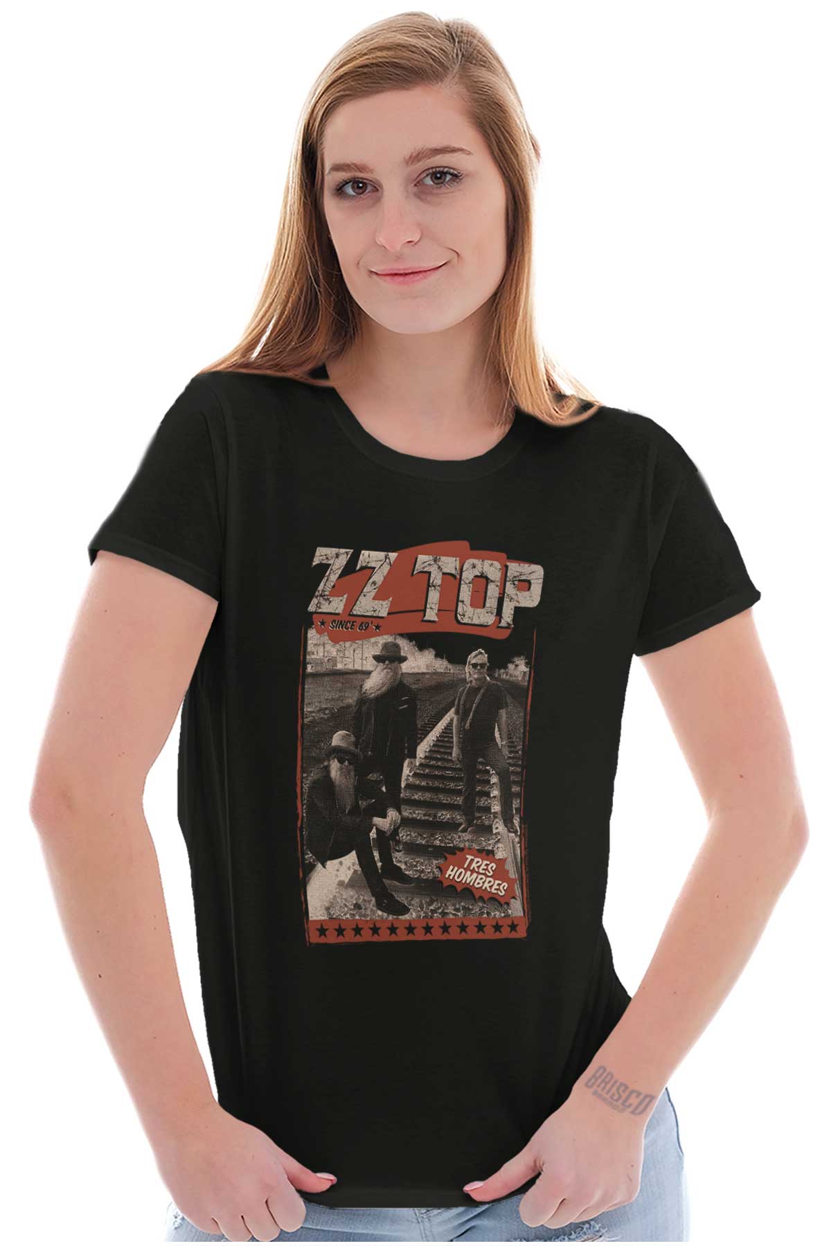 Official ZZ Top Tres Hombres Concert Women's T Shirt Ladies Tee Brisco Brands S - image 1 of 4