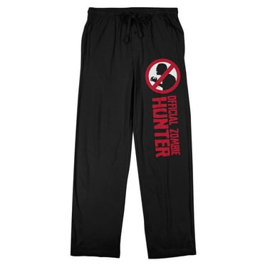 Official Zombie Hunter Men's Black Sleep Pajama Pants-Medium