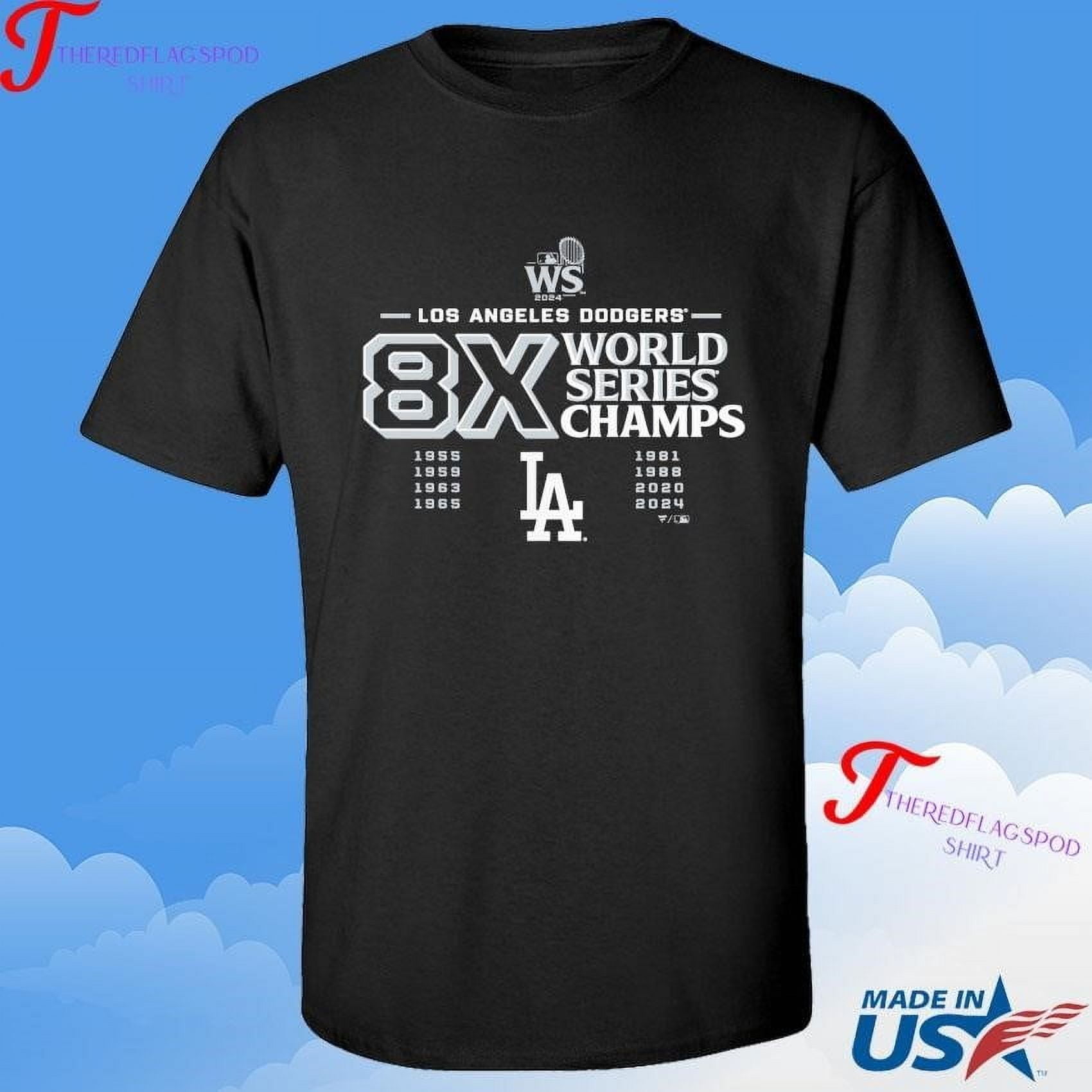 Officiallosangelesdodgers8timeworldserieschampionslogoshirt