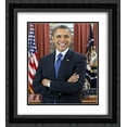 thumbnail image 1 of Official portrait of President Barack Obama in Oval Office 20x24 Double Matted Black Ornate Framed Art Print, 1 of 2