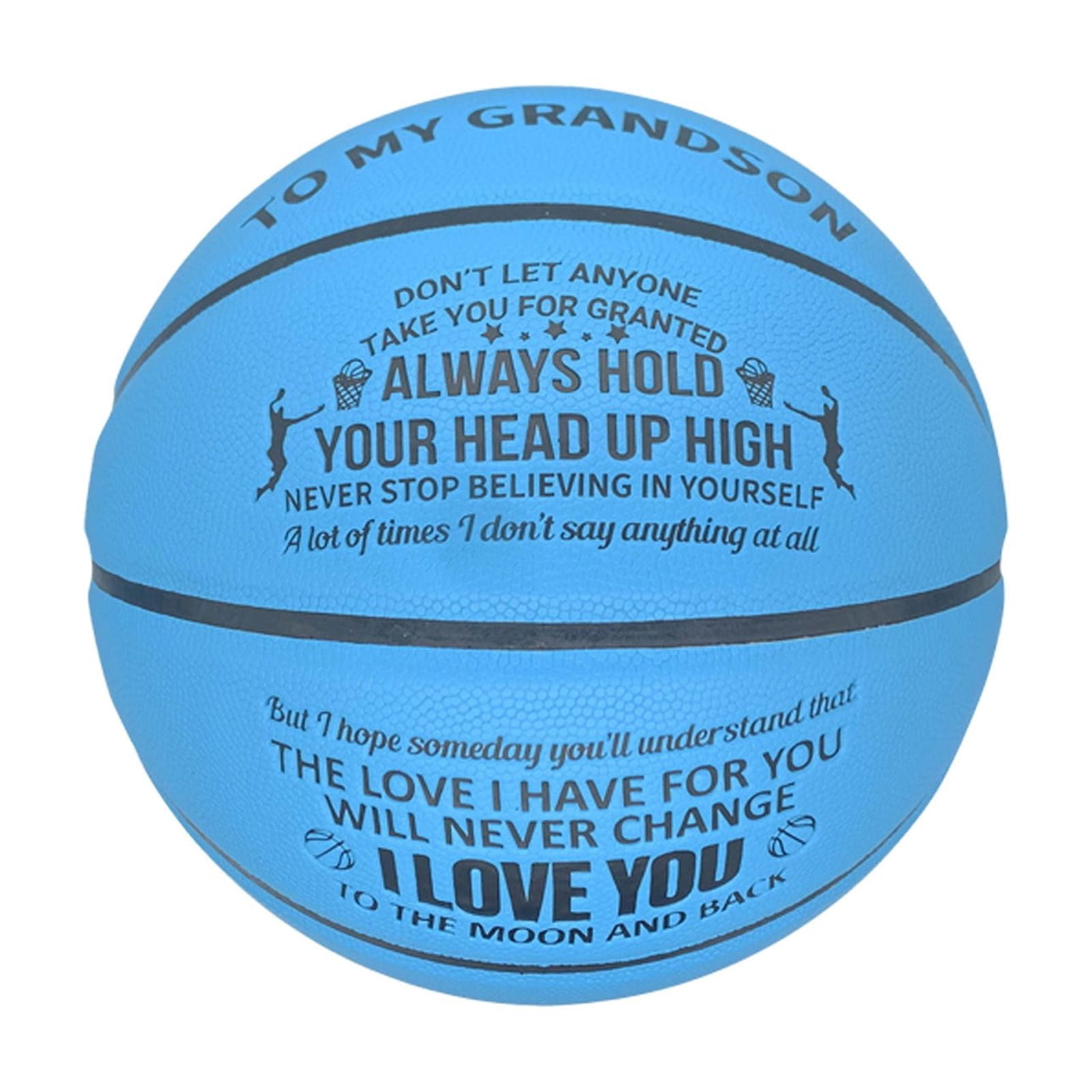 Official specification basketball - Inspirational basketball (with inflation pump) - International standard basketball - Size 7, for training and competition (blue)