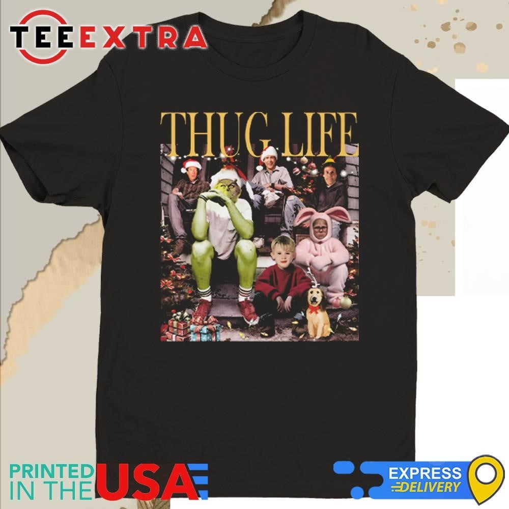Officialthuglifechristmasmoviesgrinchhomealoneelfshirt