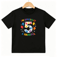 thumbnail image 1 of Officially 5 Handful Boys Graphic Tee, 5th Birthday Colorful Party 100% Cotton Kids Short Sleeve T-Shirt, 1 of 5