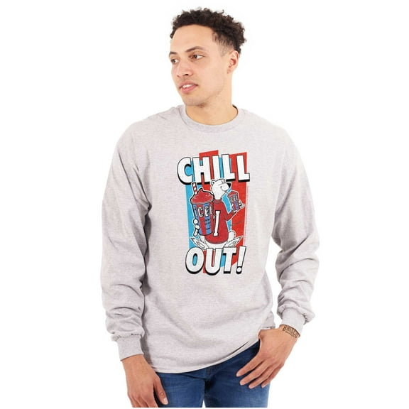 Officially Icee Logo Chill Out Unisex Plus Size Long Sleeve Tee Shirt Brisco Brands 3X