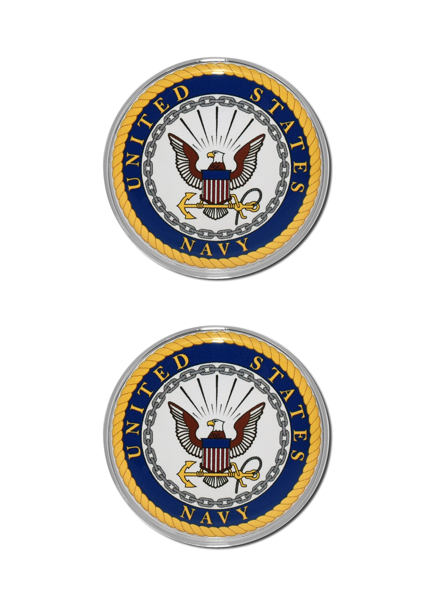 Officially Licensed 2 Mini Navy Crest OEM Chrome Emblems for ...