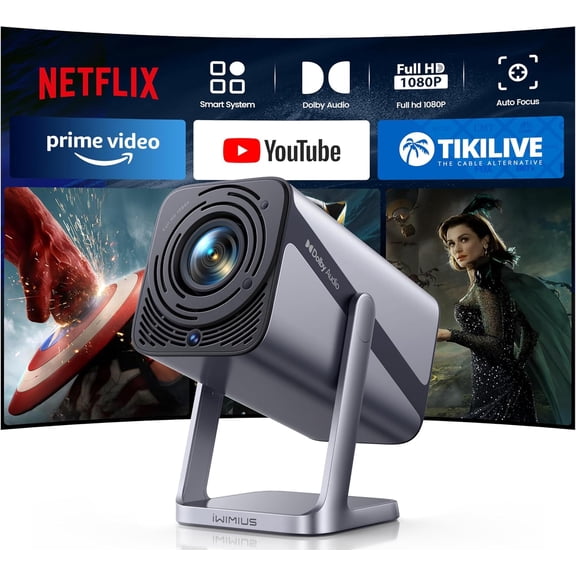 Officially-Licensed APP/4K Support/Dolby o] Portable Smart Projector with WiFi and Bluetooth, Auto Focus & Keystone/Zoom,360Adjustable Stand, Mini Outdoor Moive Proyector2026 Upgraded