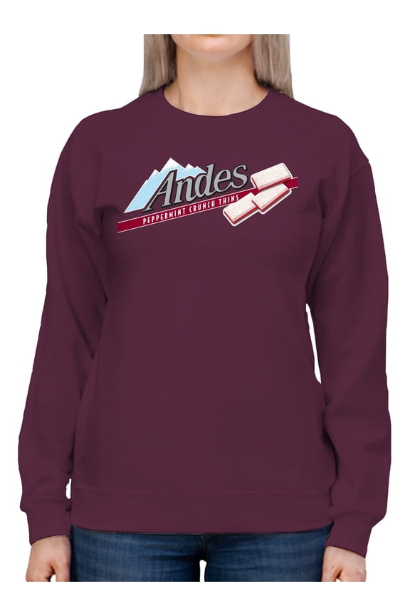 Officially Licensed Andes Mint Peppermint Crunch Thins Women's Sweatshirt