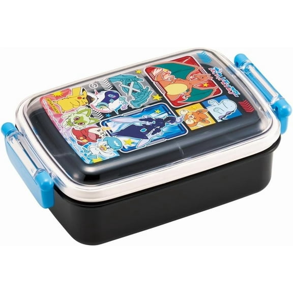 Officially Licensed Black Pocket Monsters (Pokemon) Lunch (Bento) Box from Japan by Skater Featuring Pikachu and Others
