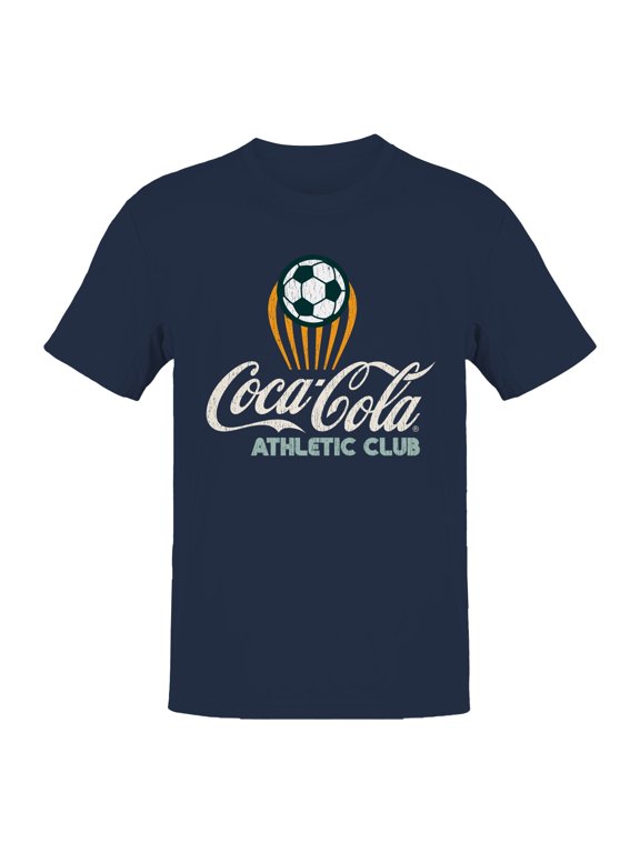 Officially Licensed Coca Cola Athletic Club Soccer Logo Men's T-shirt