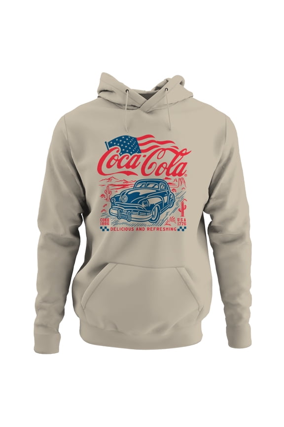 Officially Licensed Coca Cola Classic Coke Americana Cruiser Men's Hoodie