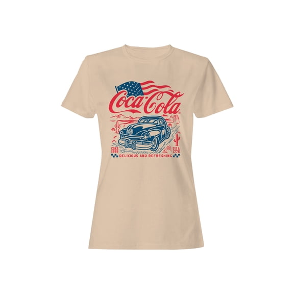 Officially Licensed Coca Cola Classic Coke Americana Cruiser Women's T-shirt