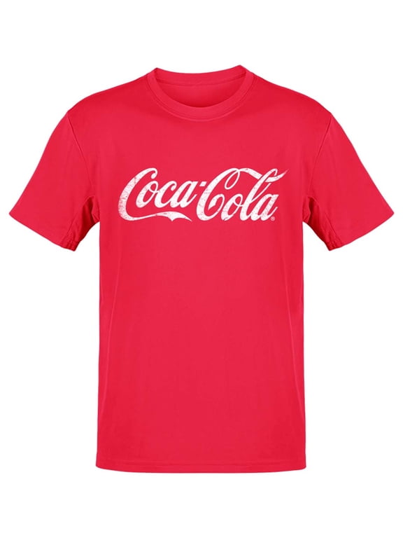 Officially Licensed Coca-Cola Classic Logo Distressed Design Men's T-shirt