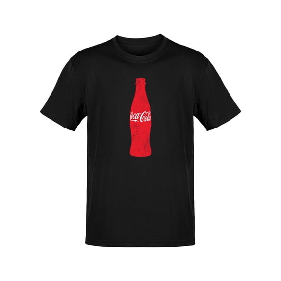 Officially Licensed Coca-Cola Classic Red Bottle Graphic Logo Men's T-shirt