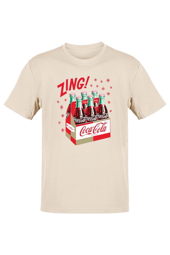 Officially Licensed Coca-Cola Classic Trademark Script Logo Men's T-shirt