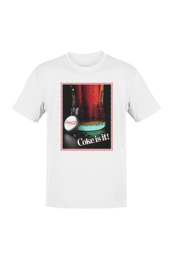Officially Licensed Coca Cola Coke is It! Retro Graphic Design Men's T-shirt