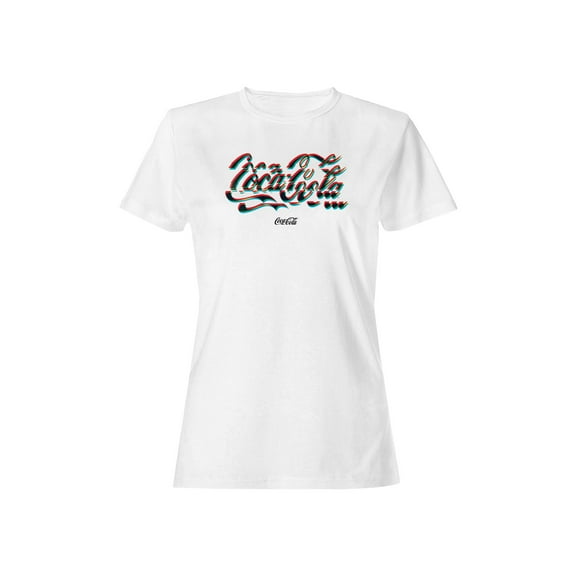 Officially Licensed Coca Cola Glitch Effect Design Women's T-shirt