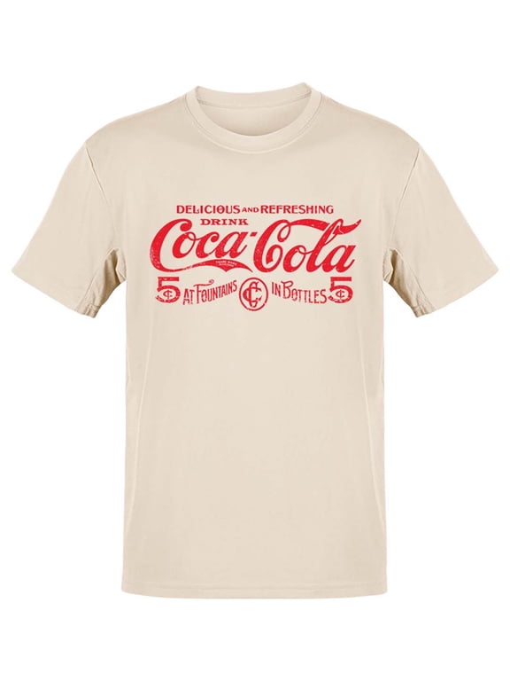 Officially Licensed Coca-Cola Logo Classic 5¢ Soda Fountain Men's T-shirt