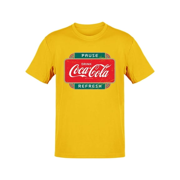 Officially Licensed Coca-Cola Pause Refresh Retro Sign Men's T-shirt