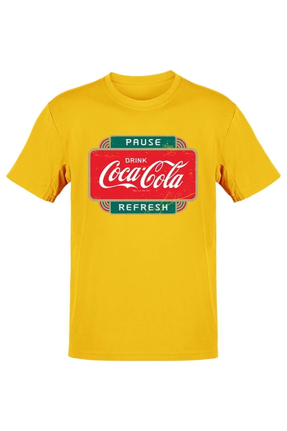 Officially Licensed Coca-Cola Pause Refresh Retro Sign Men's T-shirt