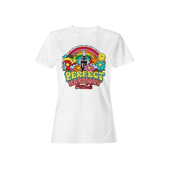 Officially Licensed Coca Cola Perfect Harmony Coca-Cola Rainbow Art Women's T-shirt