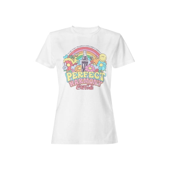 Officially Licensed Coca Cola Perfect Harmony Coke Rainbow Art Women's T-shirt