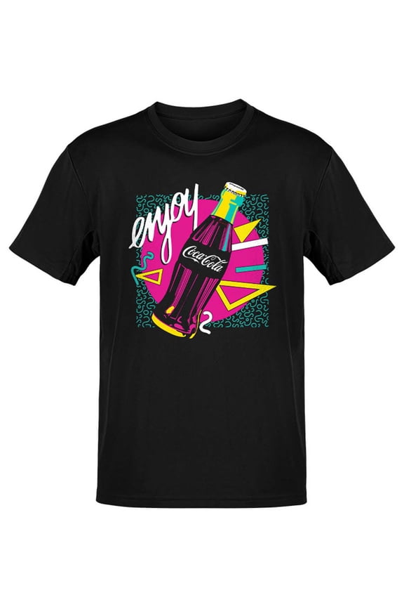 Officially Licensed Coca-Cola Pop Art Bottle Coke Retro Artwork Men's T-shirt