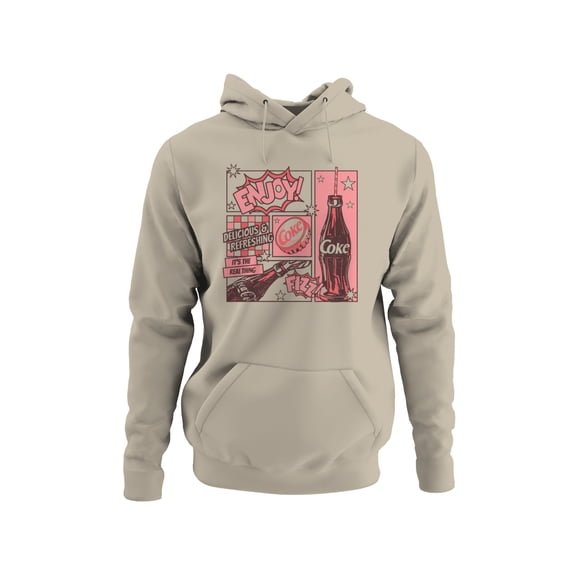 Officially Licensed Coca Cola Retro Coke Graphic: Enjoy Refreshing Fizz Women's Hoodie