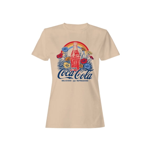 Officially Licensed Coca Cola Retro Floral Design Women's T-shirt