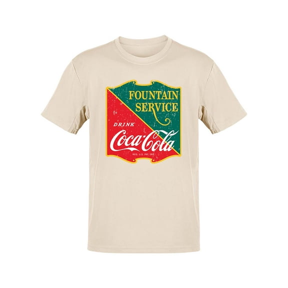 Officially Licensed Coca-Cola Retro Fountain Service Sign Men's T-shirt