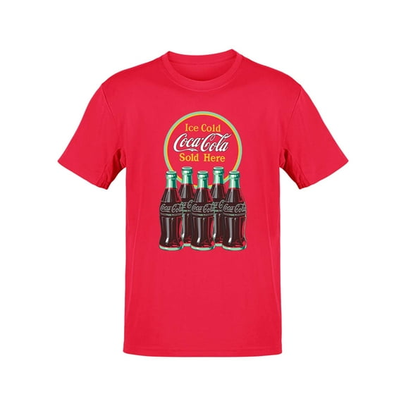 Officially Licensed Coca-Cola Retro Ice Cold Bottles Sign Logo Men's T-shirt