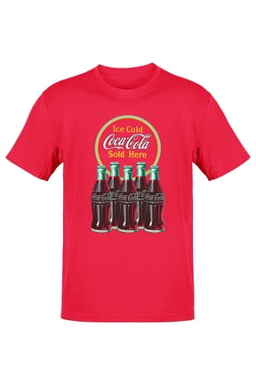 Officially Licensed Coca-Cola Retro Ice Cold Bottles Sign Logo Men's T-shirt