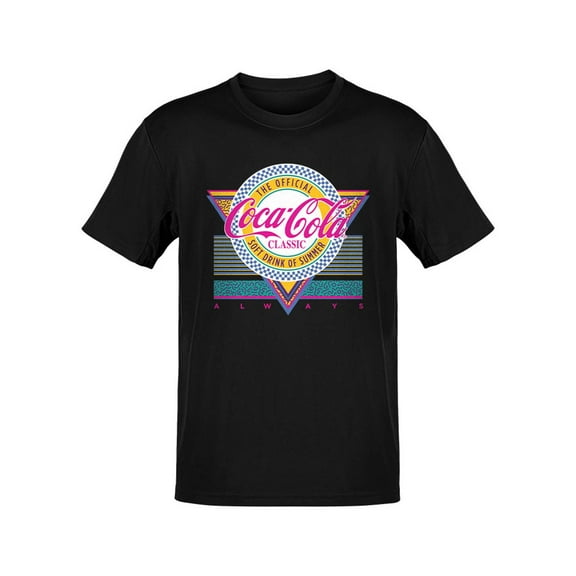 Officially Licensed Coca-Cola Retro Pop Art Logo Graphic Men's T-shirt