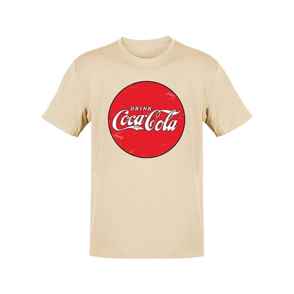 Officially Licensed Coca-Cola Round Vintage Logo Sign Men's T-shirt