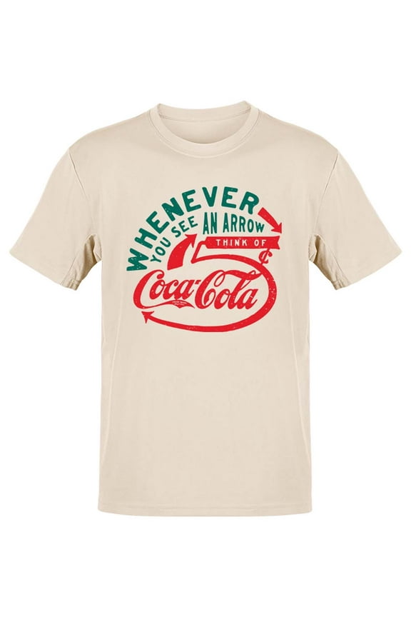Officially Licensed Coca-Cola Vintage Arrow Logo Design Men's T-shirt