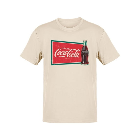 Officially Licensed Coca-Cola Vintage Bottle & Sign Retro Men's T-shirt