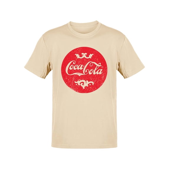 Officially Licensed Coca-Cola Vintage Crown Logo Design Men's T-shirt