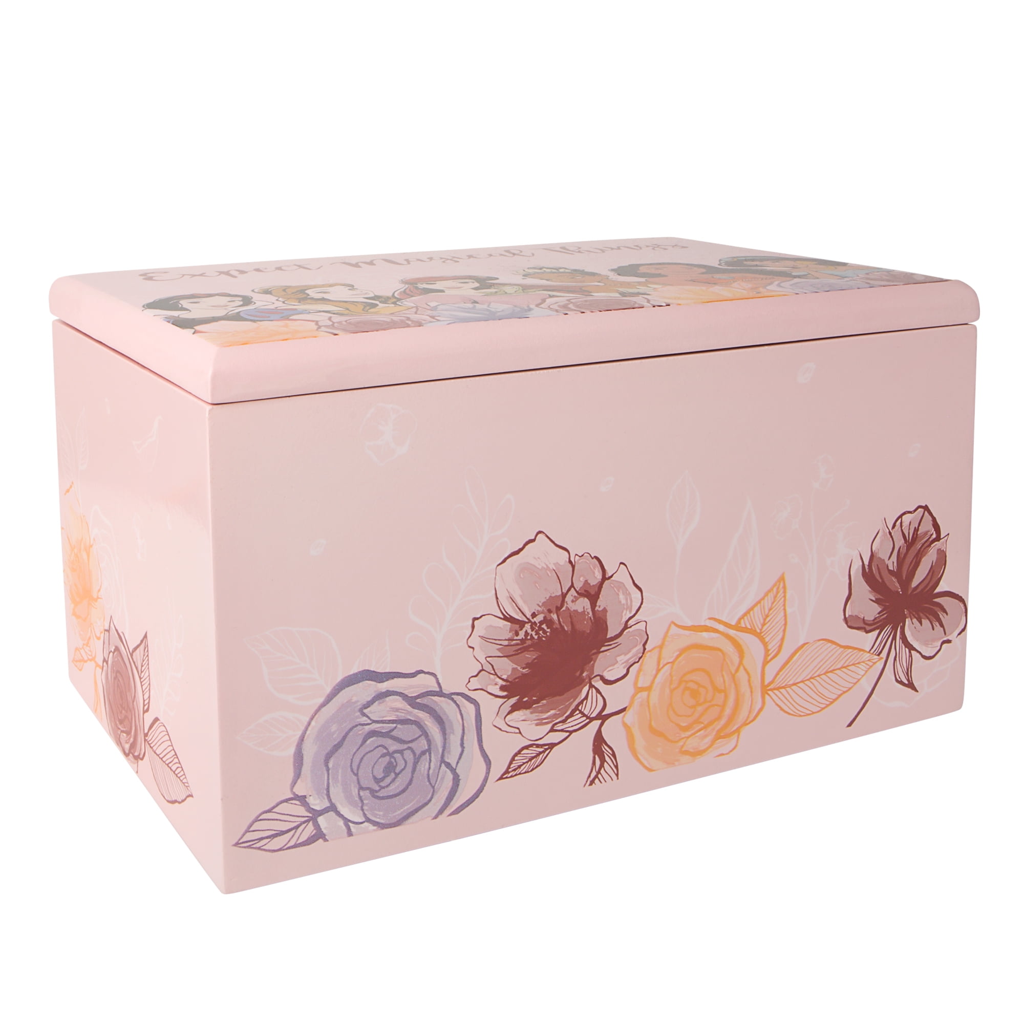 Disney Princess Jewelry Box with Suede Interior and Mirror