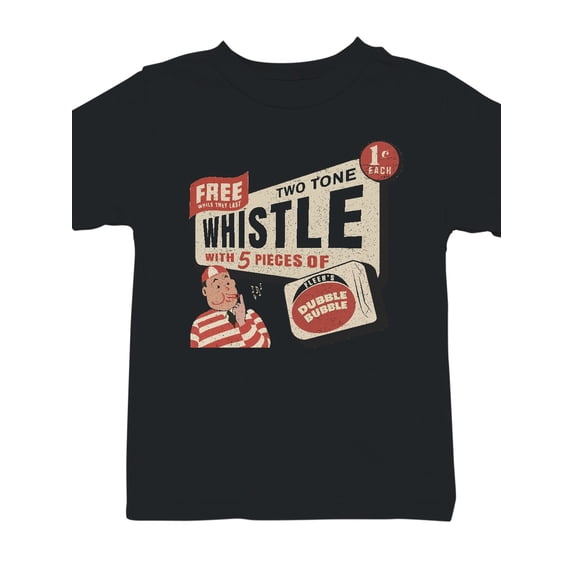 Officially Licensed Dubble Bubble Retro Whistle Ad Youth's T-shirt