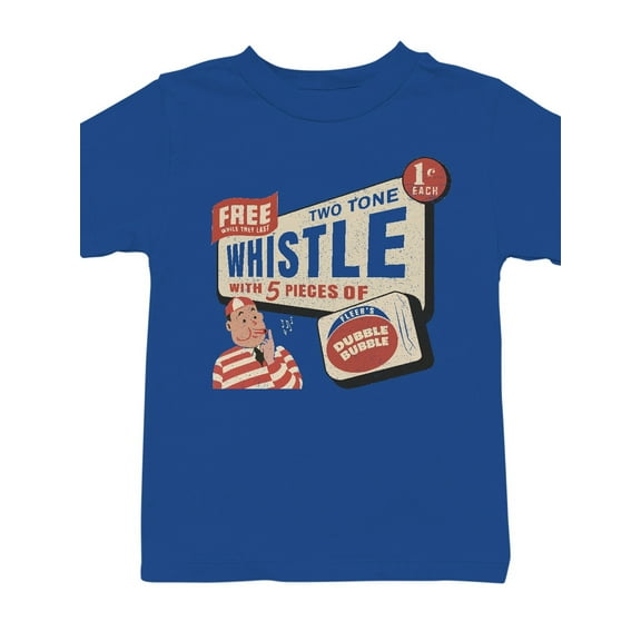 Officially Licensed Dubble Bubble Retro Whistle Ad Youth's T-shirt