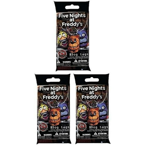 Officially Licensed Five Nights At Freddy's Dog Tags Necklace Mystery Pack 3-Pack "Contains 3 Random Dog Tag Necklaces"