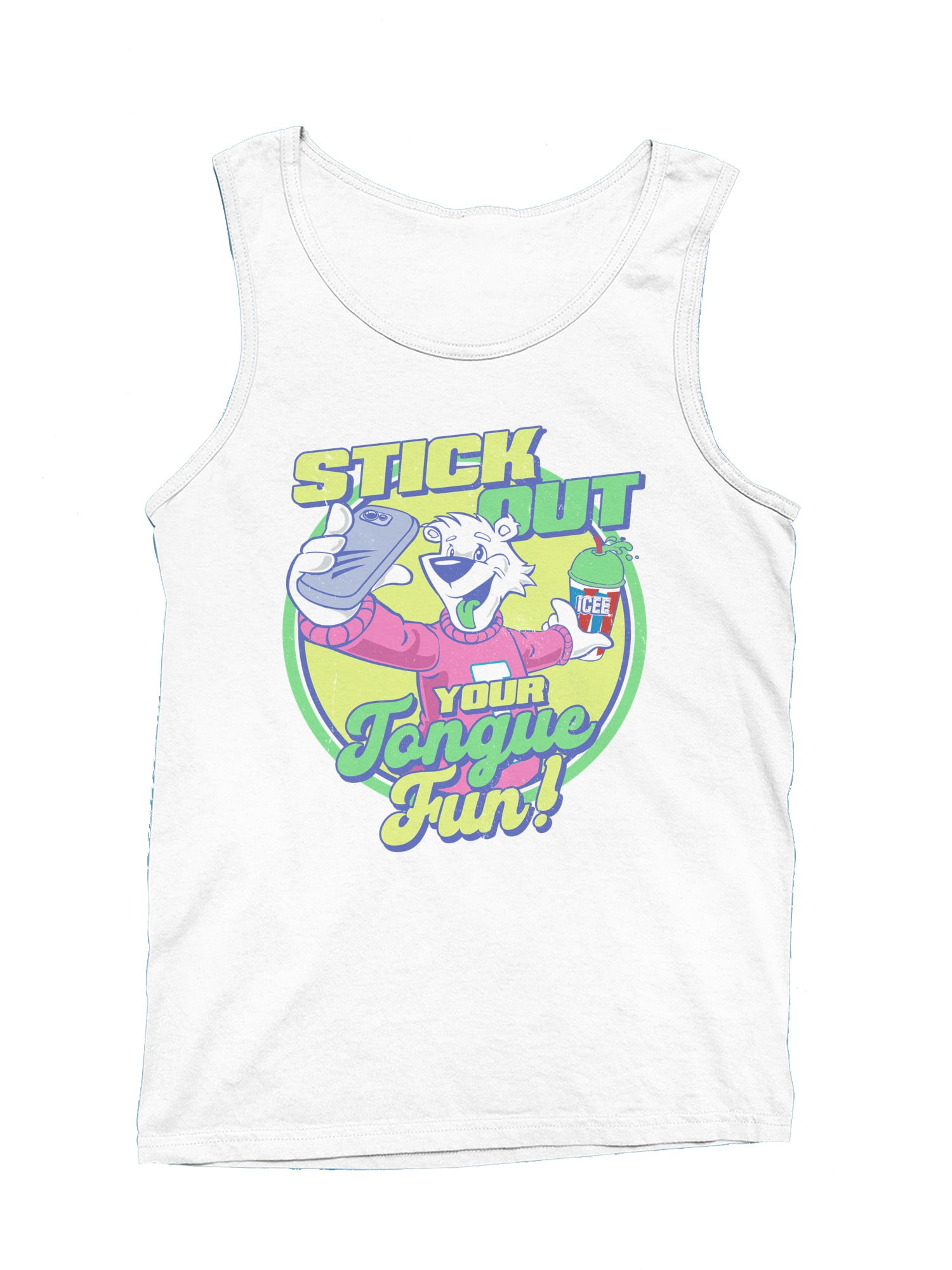 Officially Licensed Icee Stick Out Your Tongue Fun Men's Tank Top ...